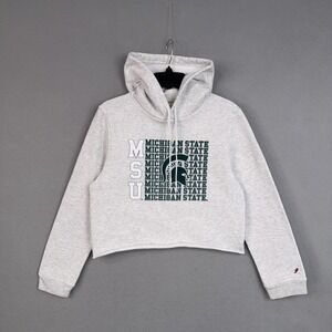 Michigan State Spartans Hoodie Womens Medium Gray NCAA College League Sweatshirt